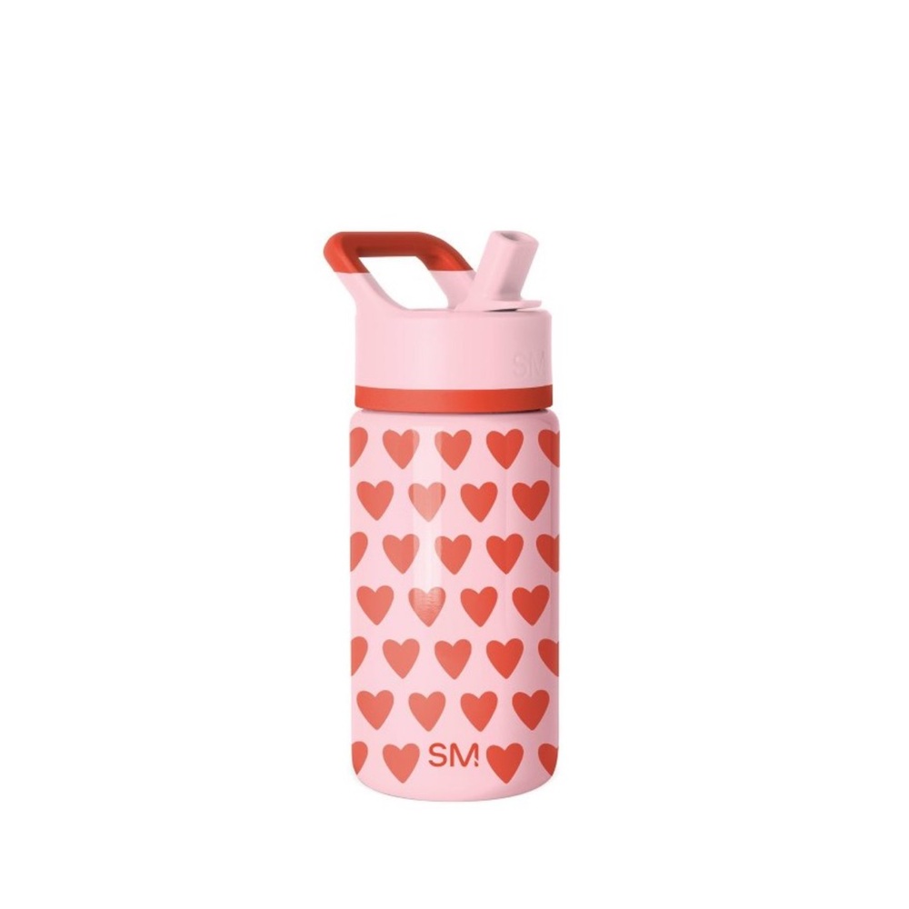 Pink and Red Heart Water Bottle